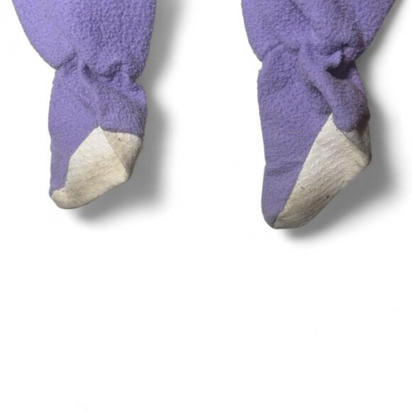 Vtg OshKosh B'gosh Kids Fleece Pajamas Sleeper Purple 2T - Picture 4 of 6